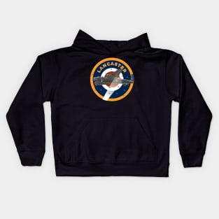 Lancaster Bomber in searchlight being attacked in RAF Roundel Kids Hoodie